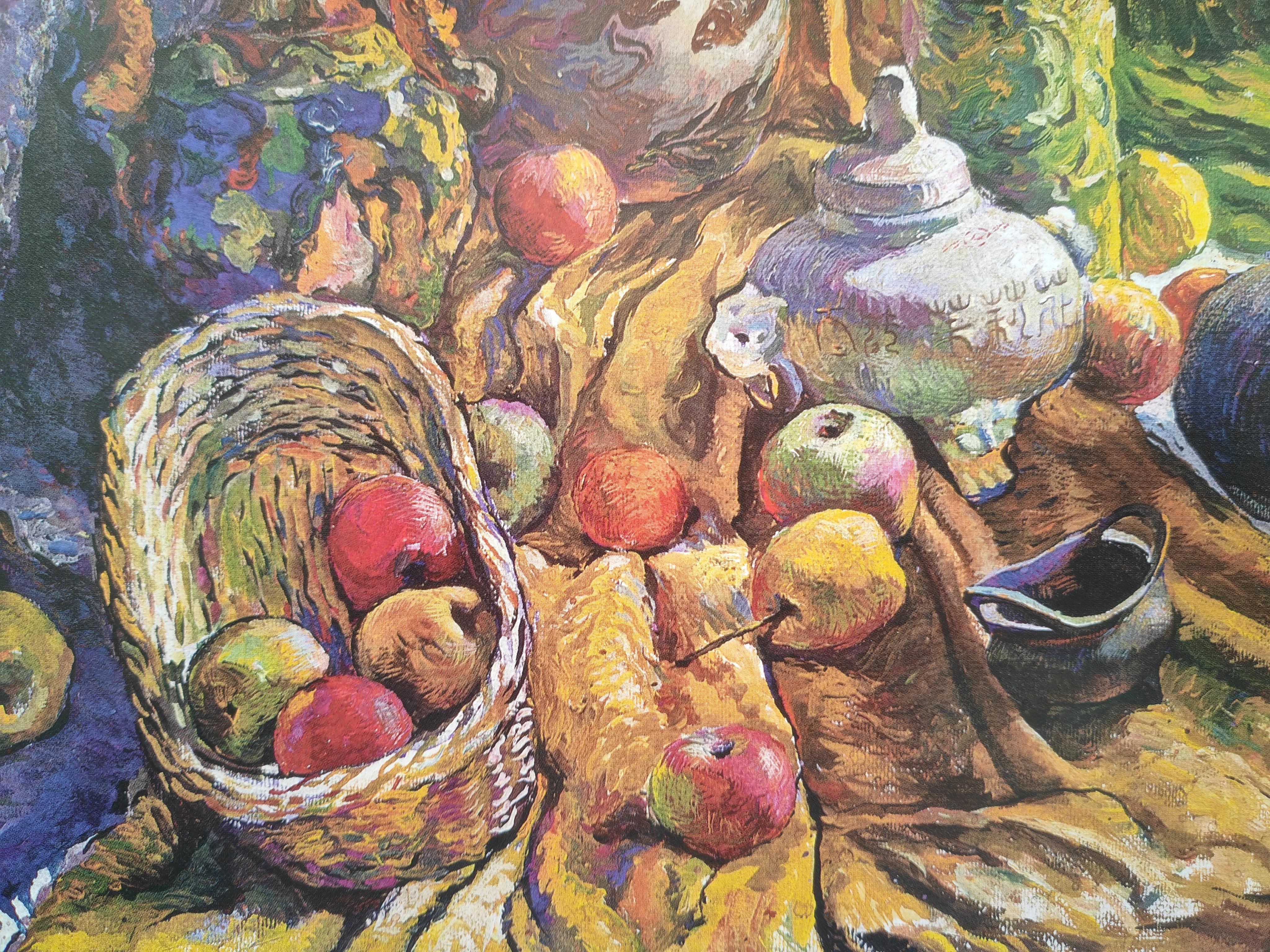 水粉画静物一打完轮廓用普蓝加熟褐加清水薄薄地画出简约的明暗关系再