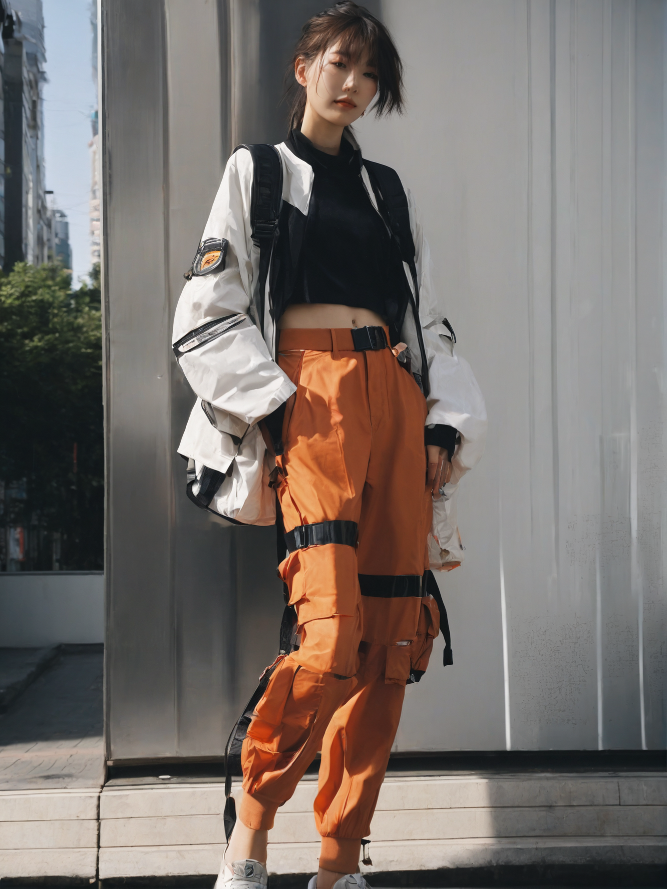 ai-机能风美女 | 关键词:超现实写真,摄影,室外,光线自然,机能风