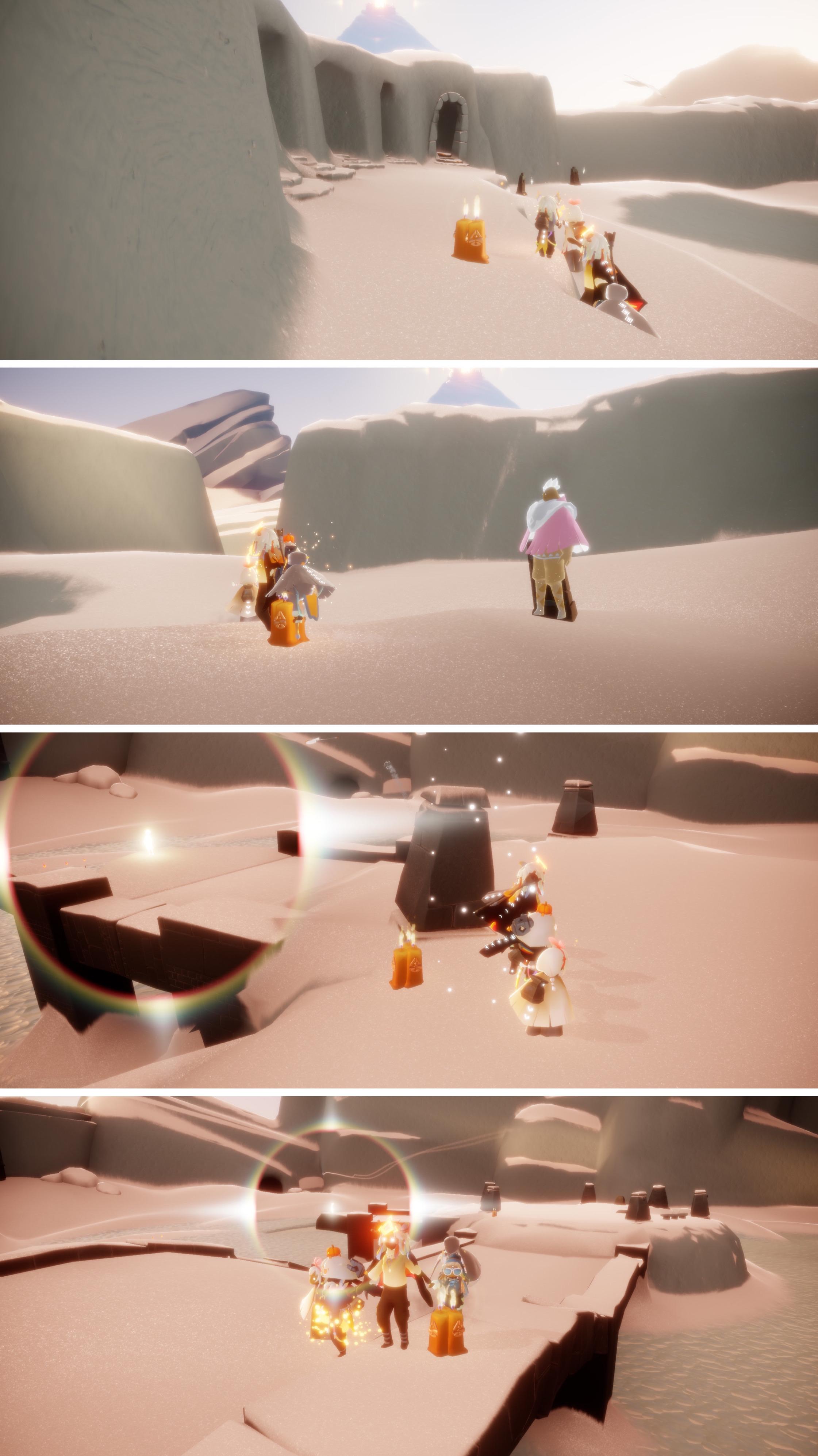 季节烛火位置>先祖回忆位置(霞谷滑冰场双人门内)>冥想位置(霞谷霞光