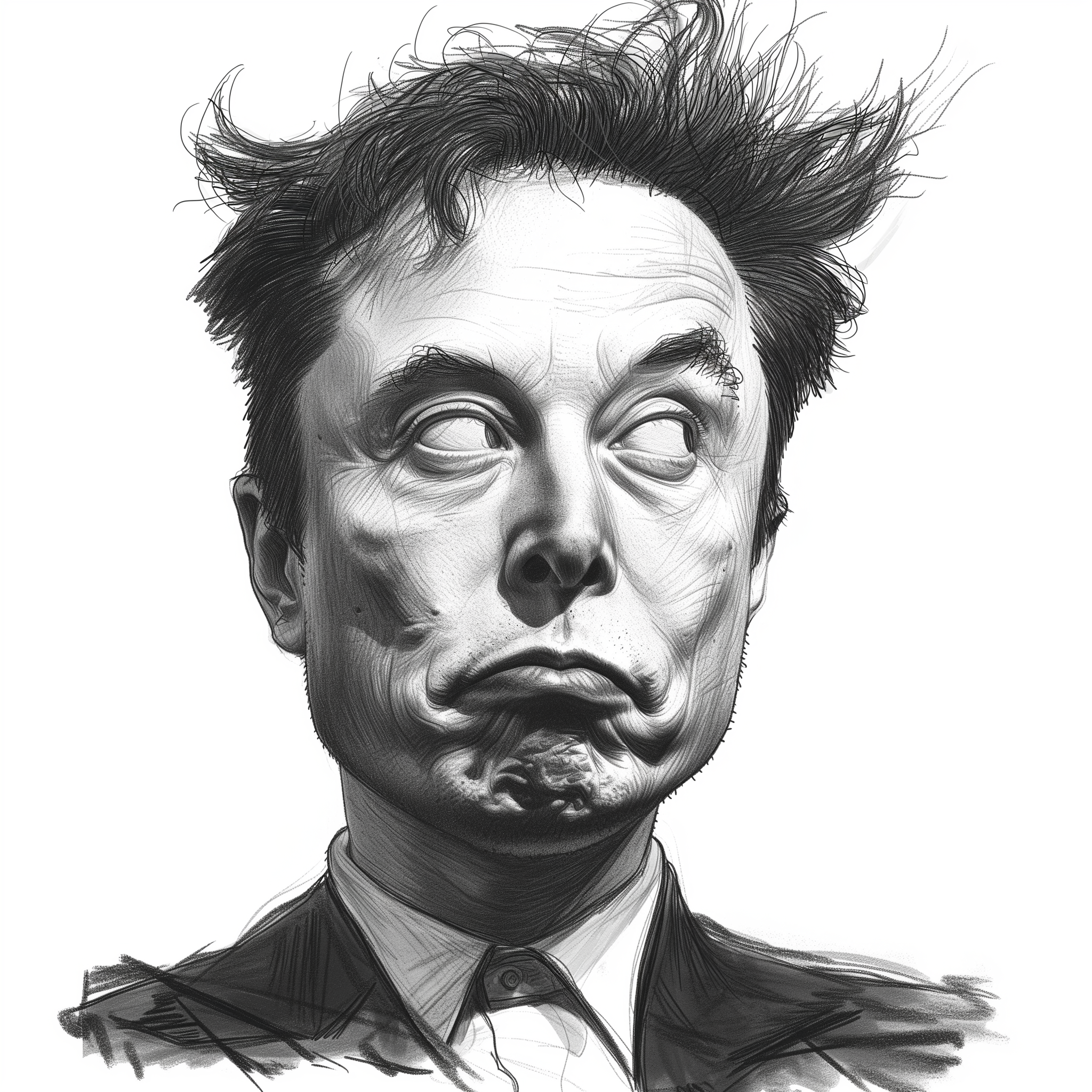 的想法: 【ai绘画】黑白手绘漫画肖像