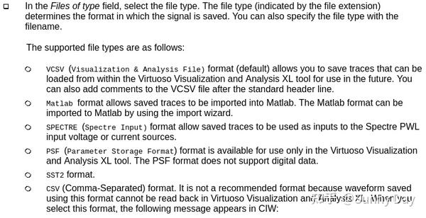 Vcsv Sunny Day 的想法: virtuoso导出仿真数据 tips | virtuoso 得到仿真波形后 可以导出VCSV, Matlab ...