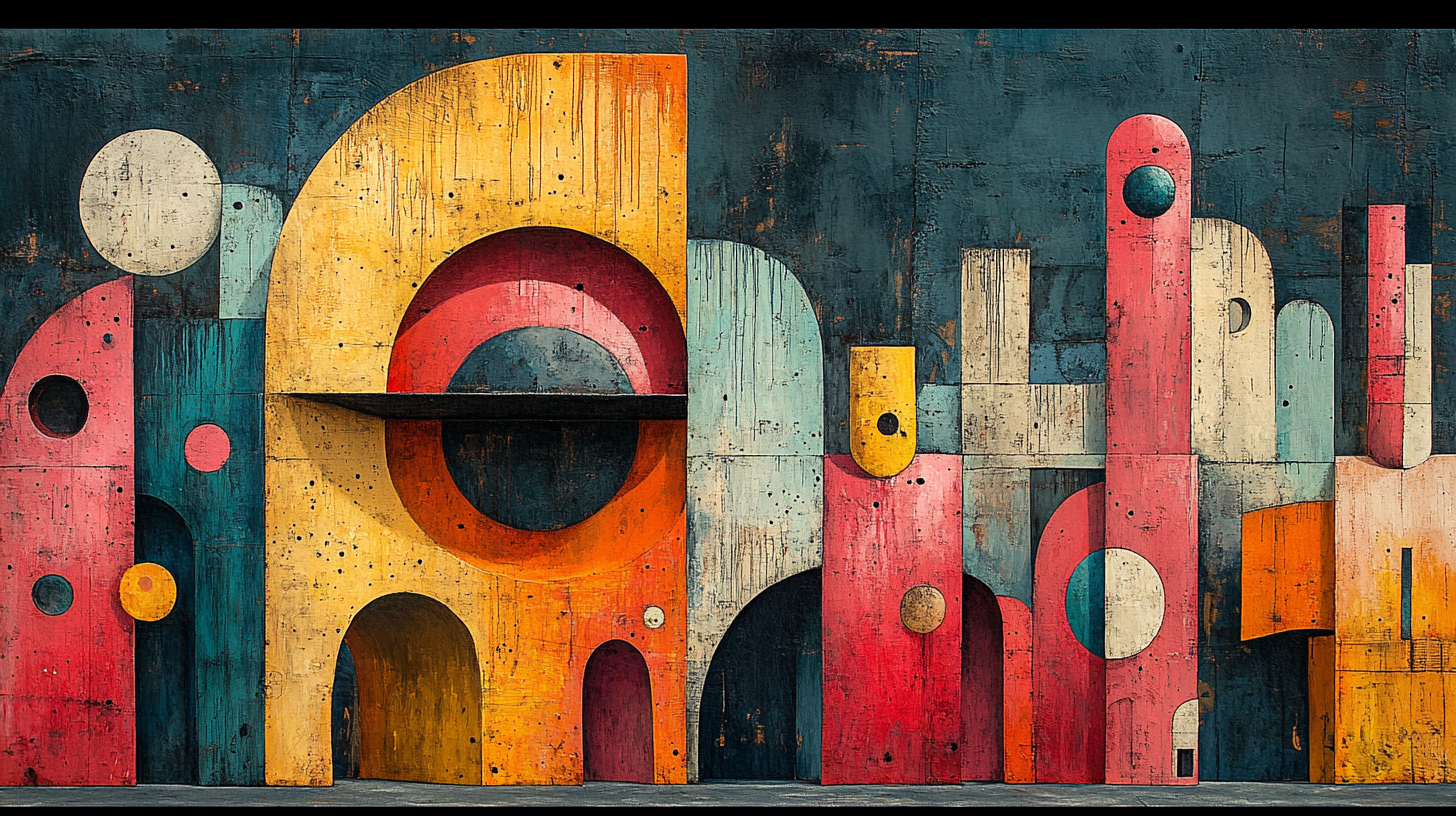 1能够生成极具后现代主义风格的抽象艺术作品,将荒诞场景与精致线条