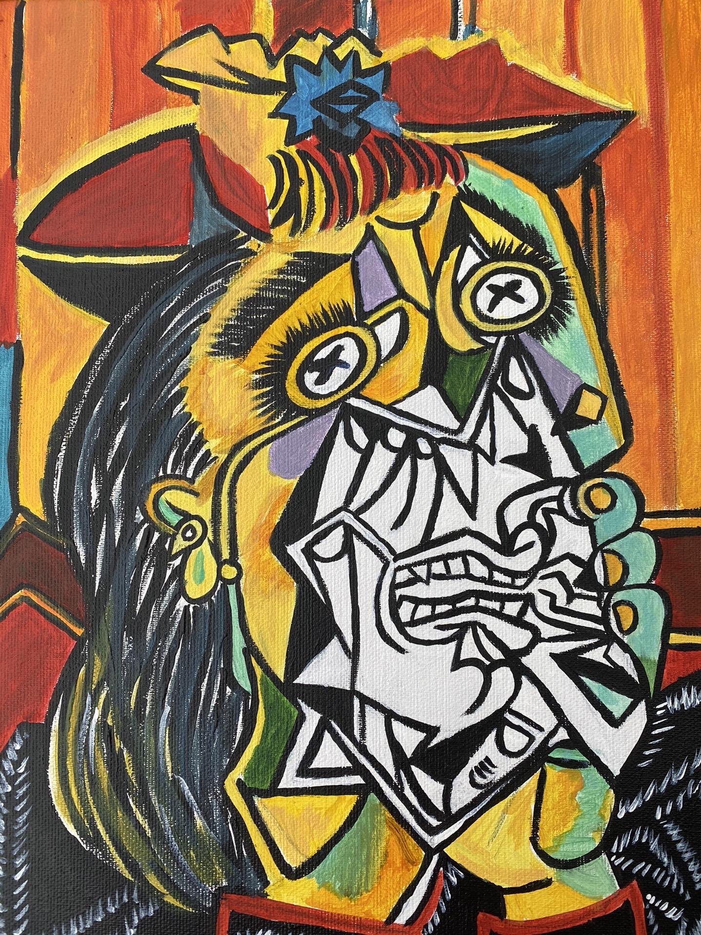 探索宇宙的小蛋黄 的想法: 临摹毕加索《哭泣的女人》