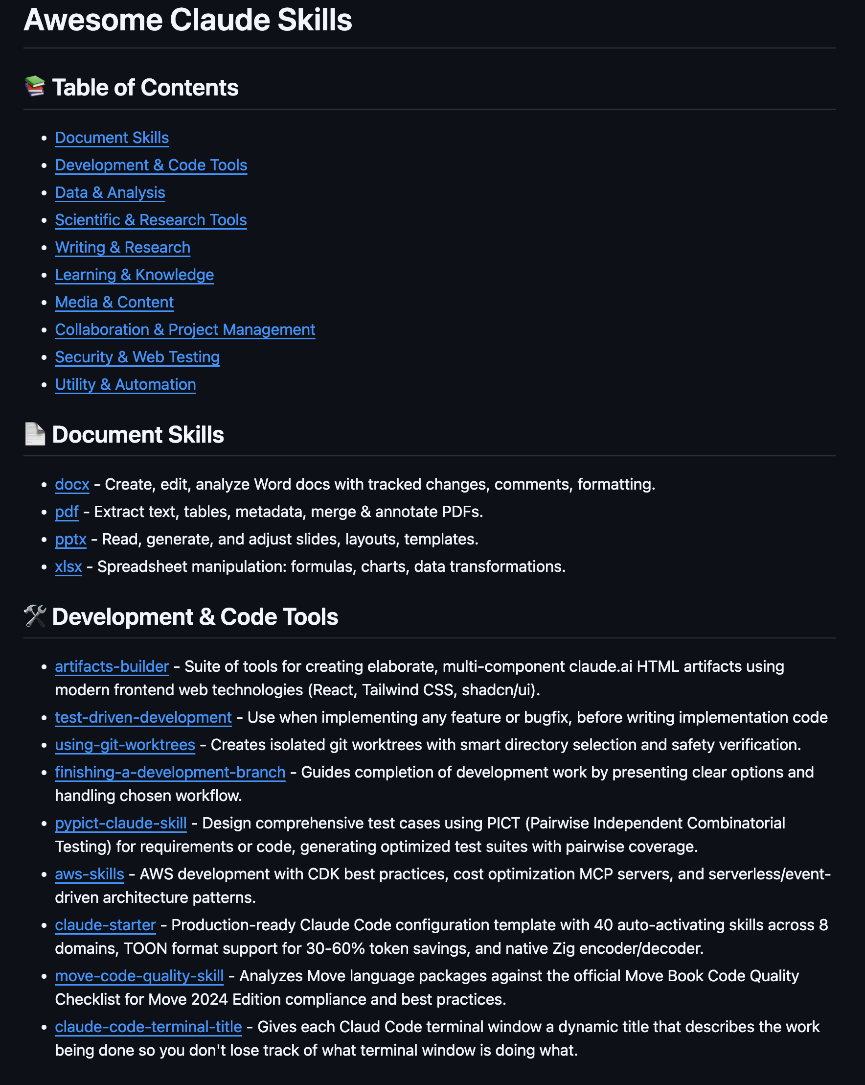 Sylearn 的想法: awesome-claude-skills | 一站式掌握 Claude Skills 的能力地图 ...