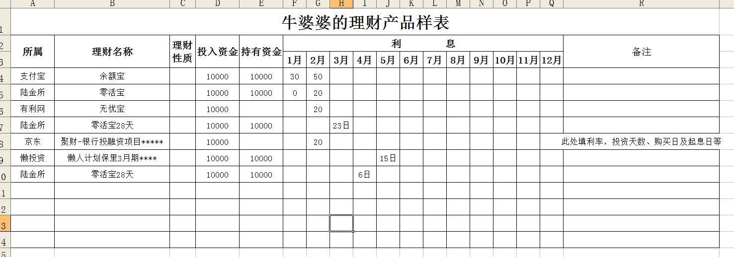 如何利用excel制作个人财务报表?插图5 如何利用excel制作个人财务报表?插图5