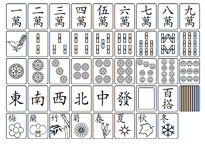 麻将牌符号图案图片