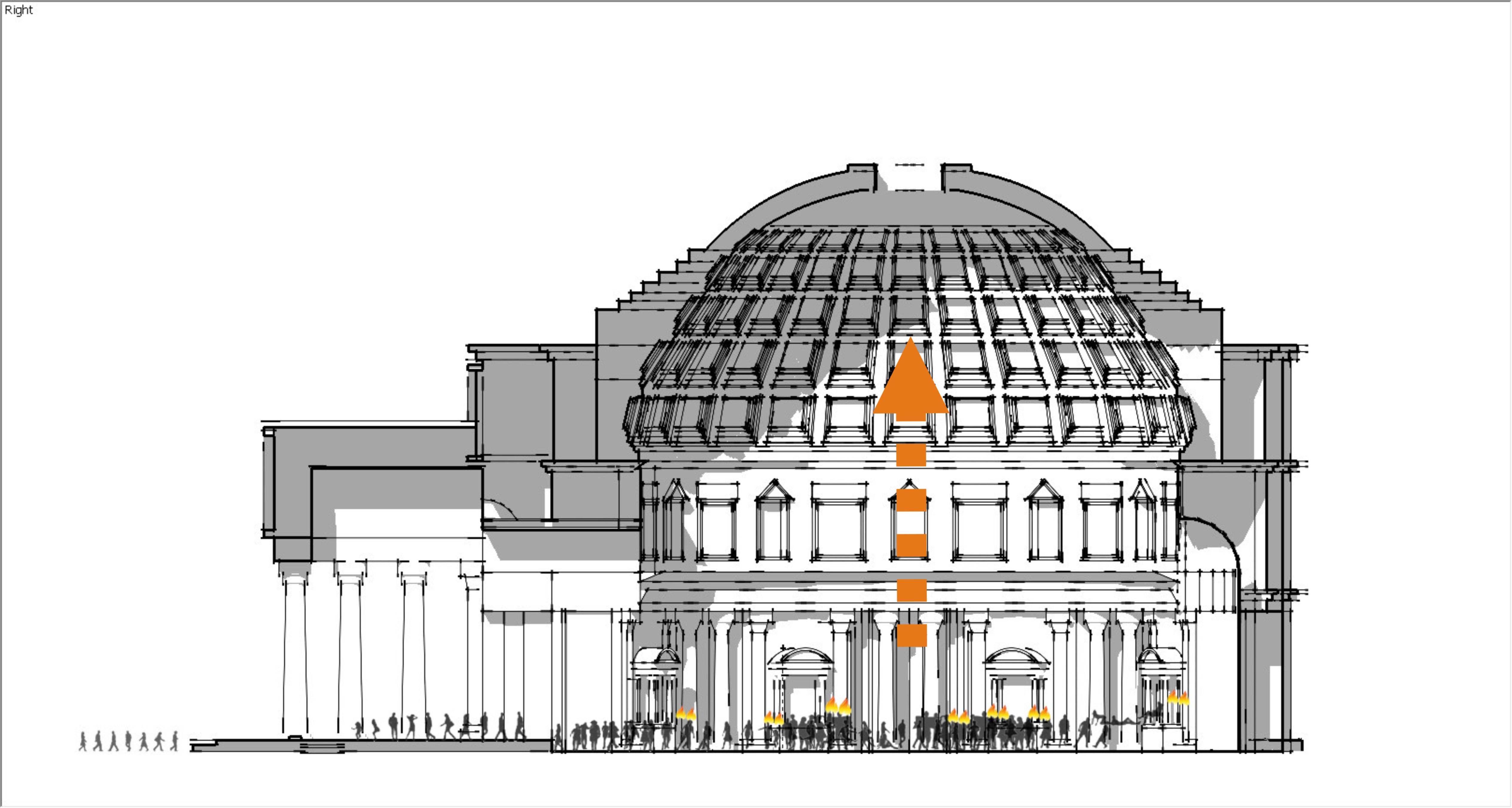 像罗马万神庙这样的顶部敞开式建筑下雨时怎么办