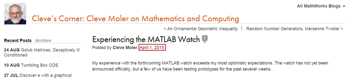 如何看待Cleve Moler宣布即将推出的MATLAB Watch？ - 知乎
