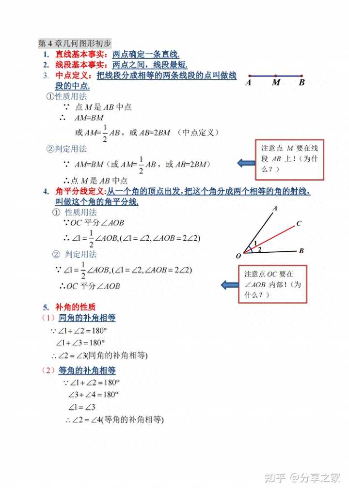 初中几何数学有哪些一定要知道的知识点? - 知乎