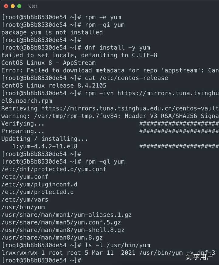 Centos8 yum yum 