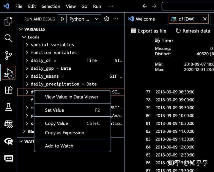 vscode如何像spyder的variable explorer一样查看变量的值？ - 知乎