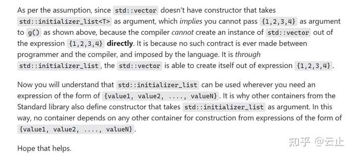 initializer_list 与const vector 有什么区别？ - 知乎