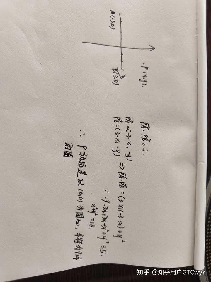不同定点AB，动点P。向量PA和向量PB的数量积为定值，P的轨迹是什么样的？ - 知乎