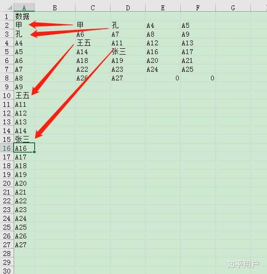 Excel竖列的数据怎么转换为多行横列？ - 知乎