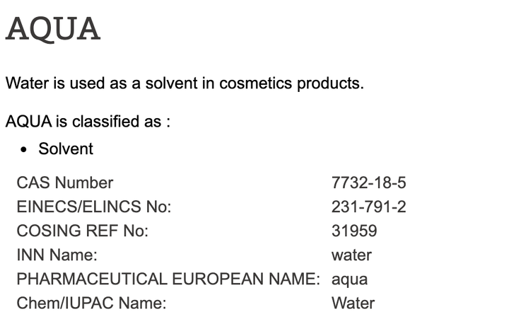 为什么英国洗化用品的配料表里 用拉丁文aqua 而不是用英语本土词water 知乎