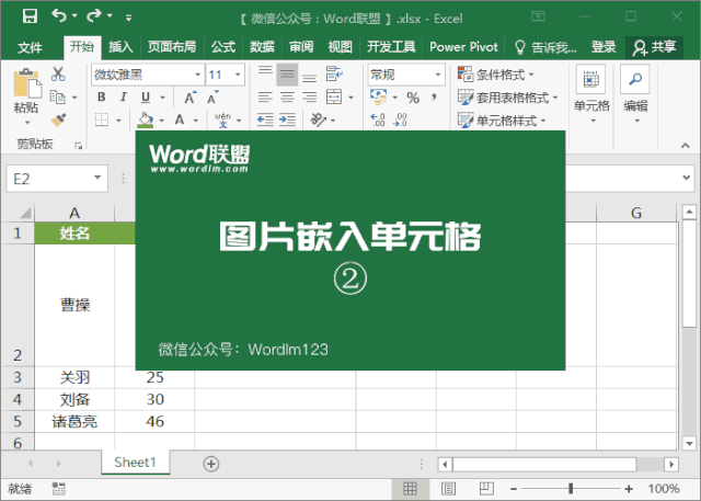 Excel单元格锁定图片，随单元格大小而变化  - 墨华网 (图3)