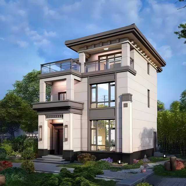 自建房,面宽8米进深10米,左右不能开窗,2楼以上前后可以飘1.2米,怎么设计?求大神指导,谢谢!? - 知乎