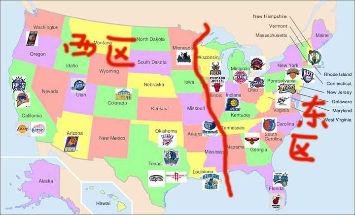 NBA的东西部怎么划分？ - 知乎