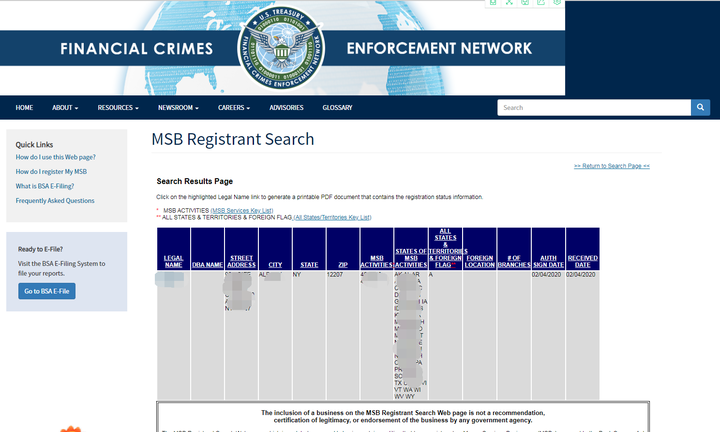 谁有美国msb牌照官网查询网址? - 知乎