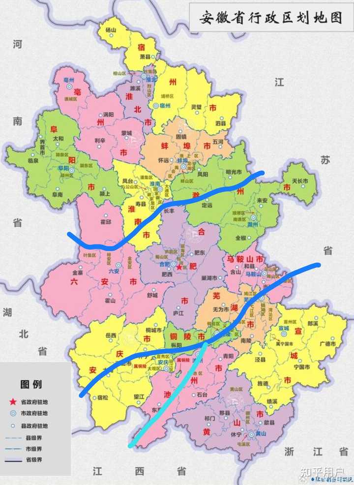 安徽的皖北、皖南分别是哪些城市？有皖中的说法吗？ - 知乎