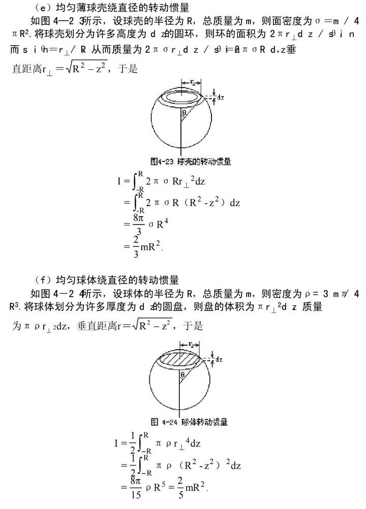 這個薄壁球殼的轉動慣量為什麼是這個呢