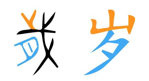 戉和戊在渊源上有什么不同,“歲”字是从戉还是从戊? - 知乎