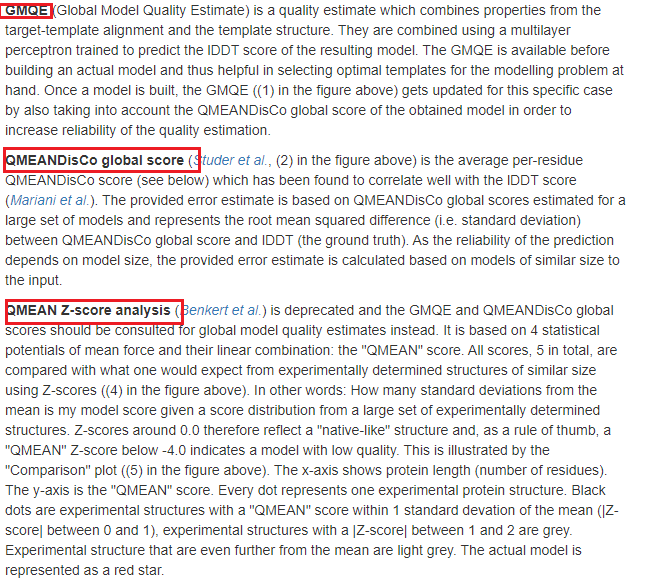 Swiss model 的预测结果GMQE和QMEAN4，是什么意思？ 知乎