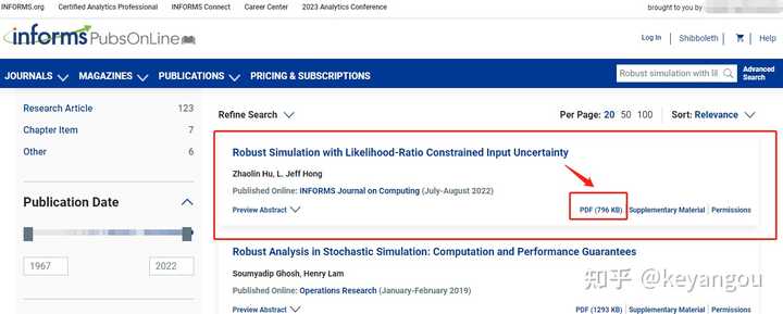 怎么在informs上下载文章? - 知乎