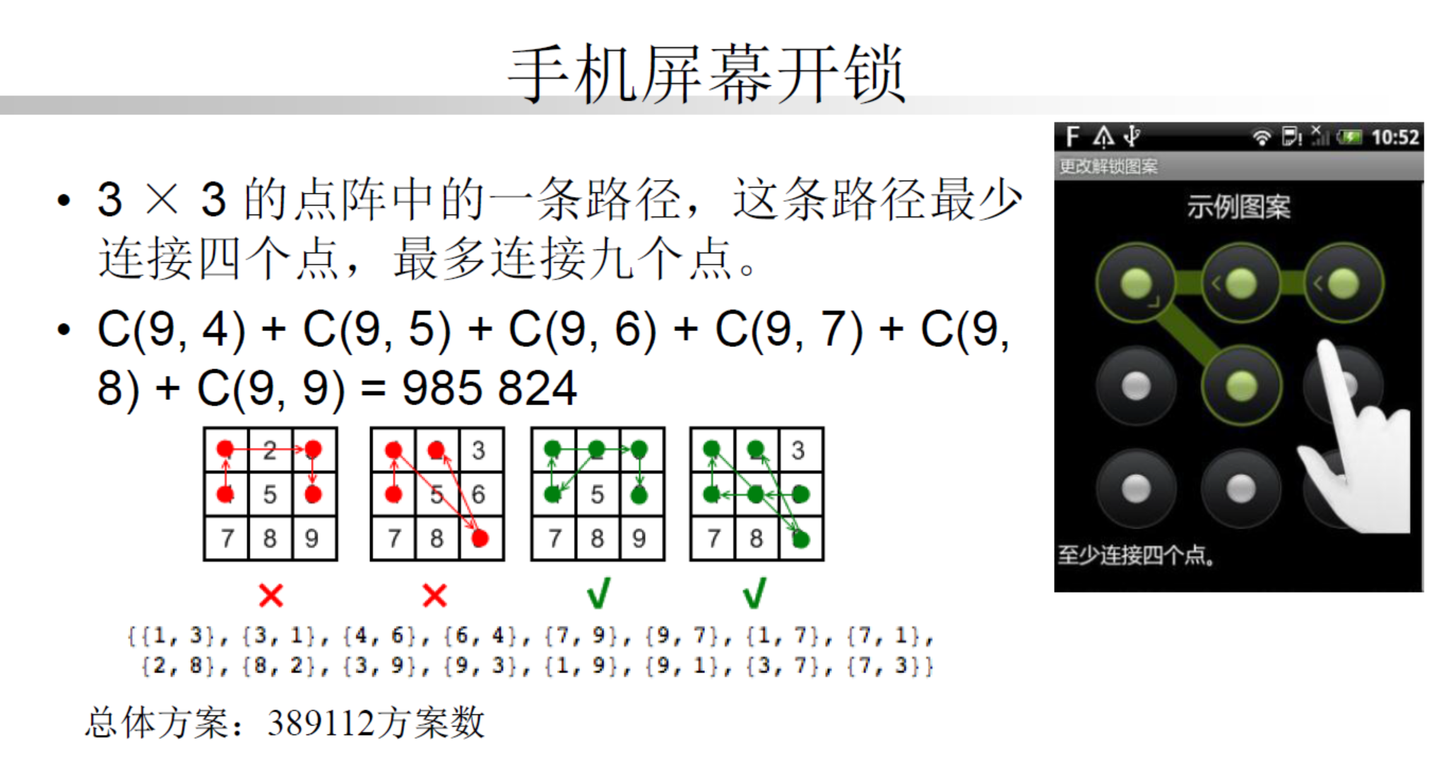 九点连线密码锁大全图片