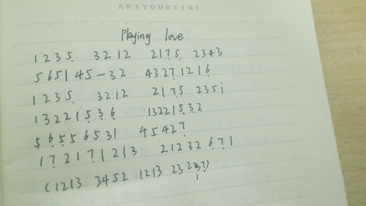 谁能给我海上钢琴师里《playing love》的口琴简谱?