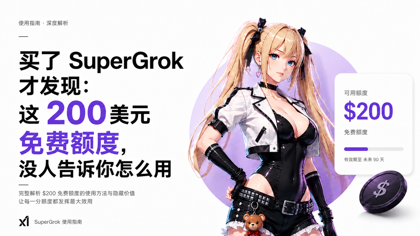 买了SuperGrok才发现：这200美元免费额度，没人告诉你怎么用