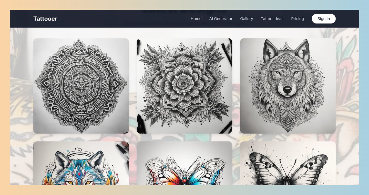 Tattooer：纹身设计生成器，只需简单描述你的想法，就能在短短5秒钟内生成精美的纹身设计，轻松搞定！-墨桅博客