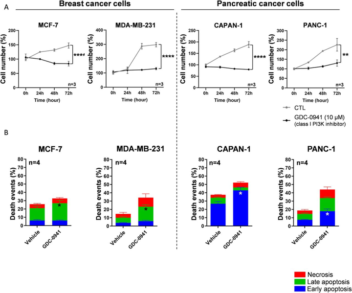 機械壓縮力增加乳腺癌和胰腺癌細胞中的 PI3K 輸出信號