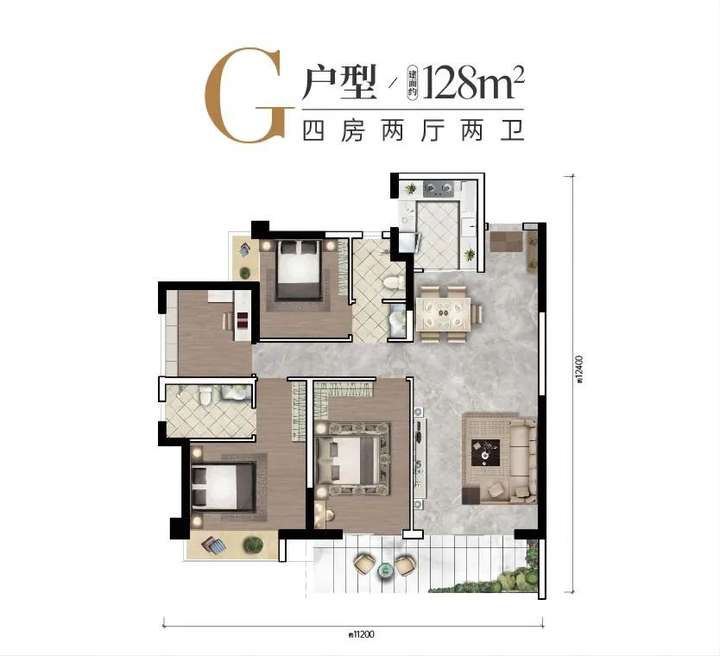 昆明招商雍和府产品户型怎么样?面积约89-138㎡三房到四房-昆明楼盘网