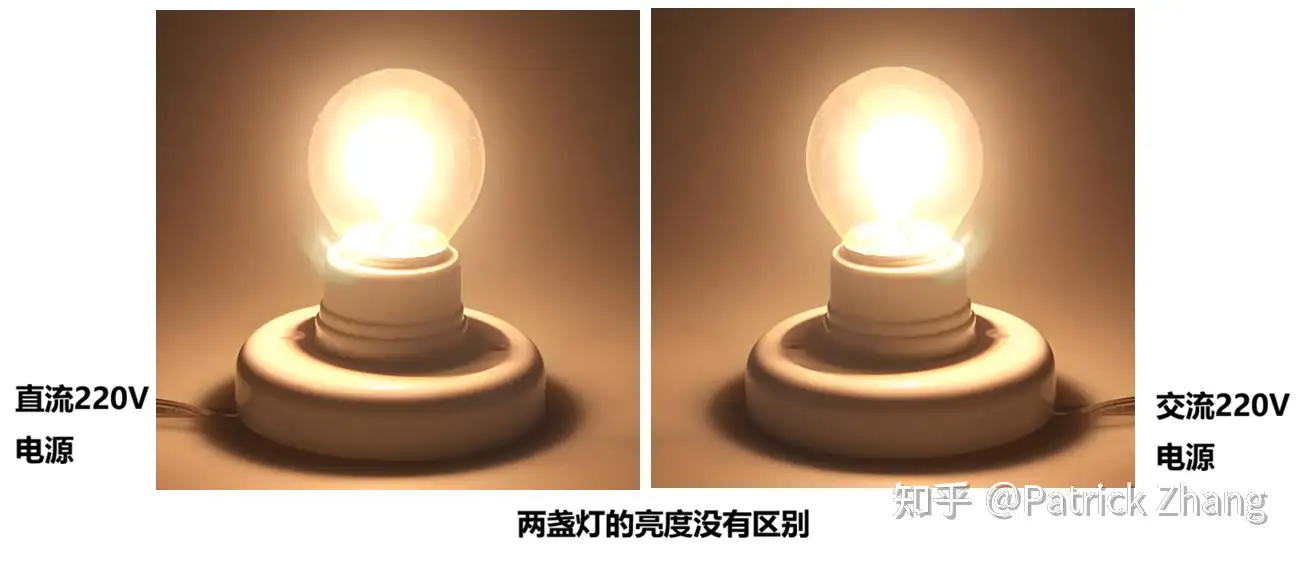 交流电220V白炽灯泡，可以给它通220V直流电吗？