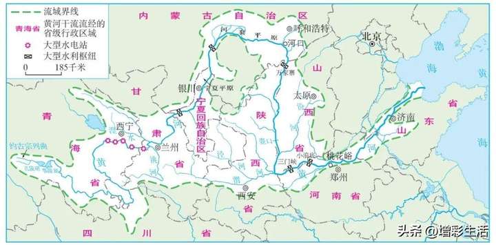 黄河流经地图路线全图 黄河地图高清版大图