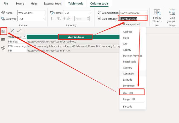 Power BI：如何在报告中使用超链接？