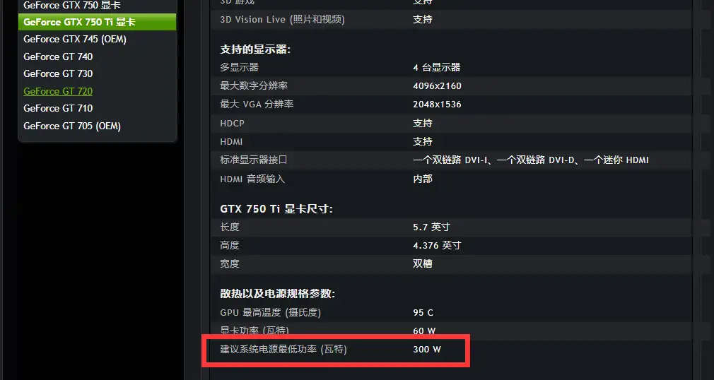 750ti显卡的用多少瓦的电源？ - 知乎
