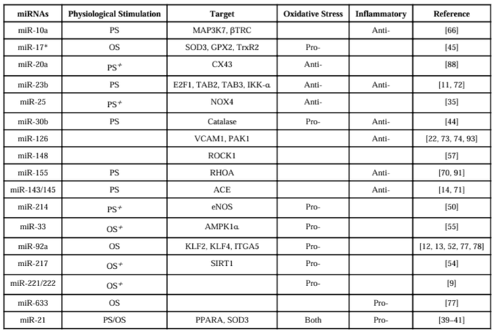 机械敏感型 miR 在内皮细胞对切应力和氧化还原状态响应中的作用 机械敏感型 miR 在内皮细胞对切应力和氧化还原状态响应中的作用