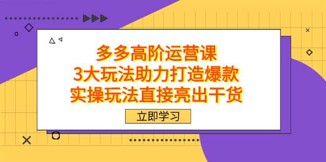 [电商] 拼多多高阶运营课程，实操经验教学助力打造畅销爆款！风筝自习室-课程资源-网盘资源风筝自习室