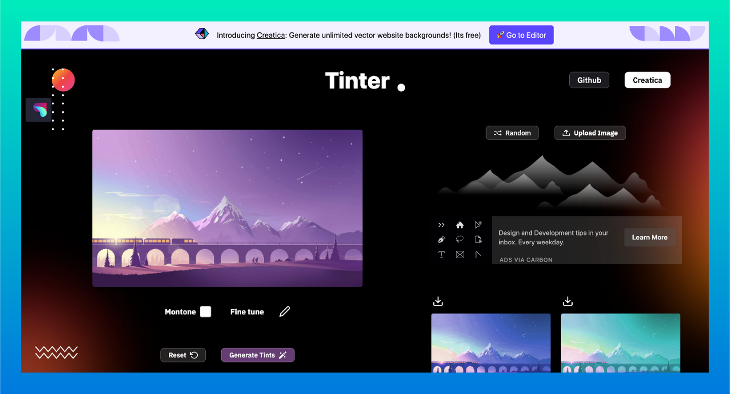Image Tinter Tinter:在线生成图像色彩变化的利器,可以生成图像的颜色和色调变化