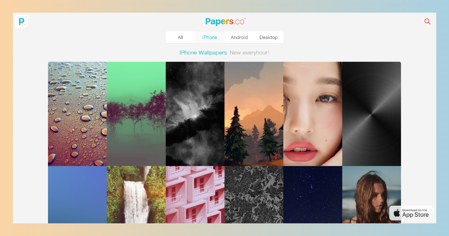 Papers.co：免费高清壁纸的网站，涵盖了iPhone、Android和桌面等，可免费下载各类风格的壁纸，享受视觉新体验-墨桅博客