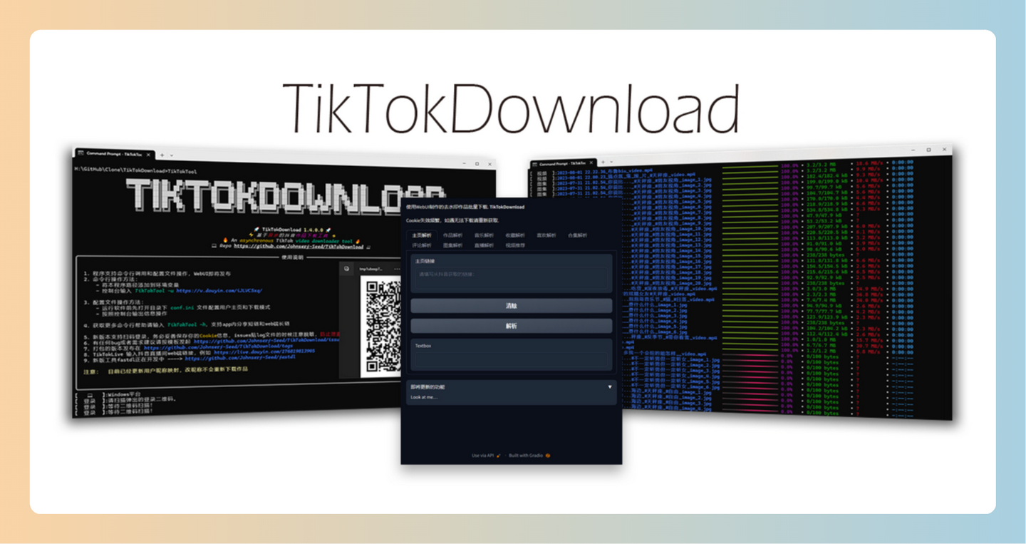 TikTokDownload：轻松批量下载抖音和TikTok作品，去除水印，支持用户主页、收藏和喜欢的内容-墨桅博客
