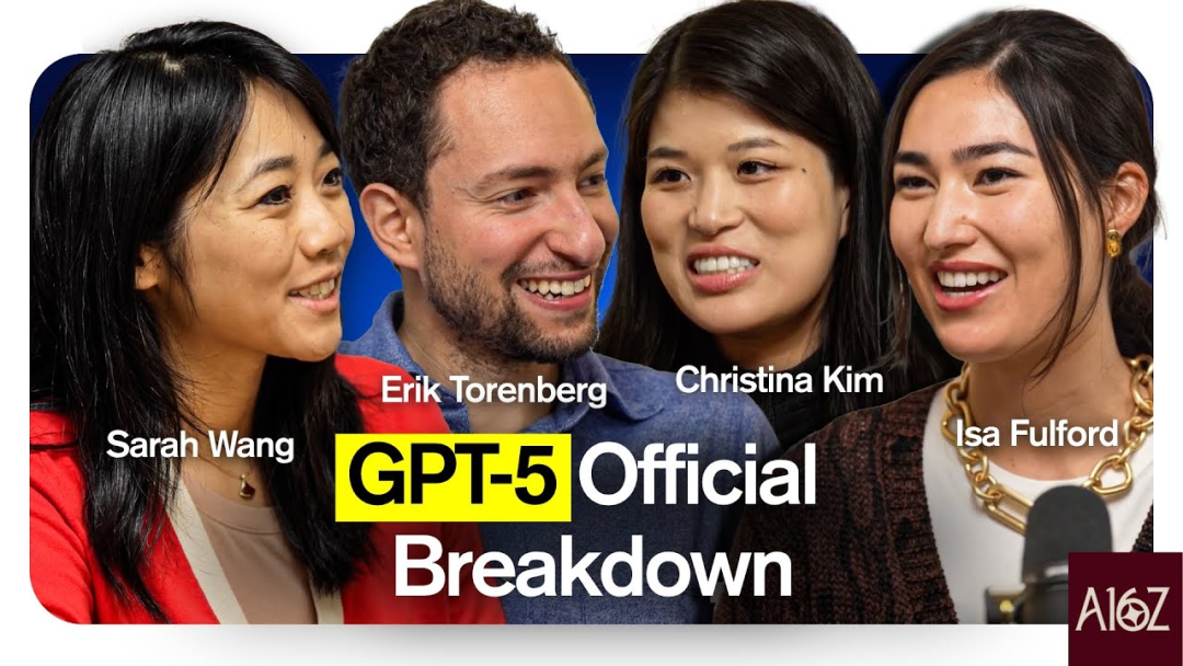 喝点VC｜a16z对话OpenAI研究员：GPT-5的官方解析，高质量使用场景将取代基准测试成为AGI真正衡量标准