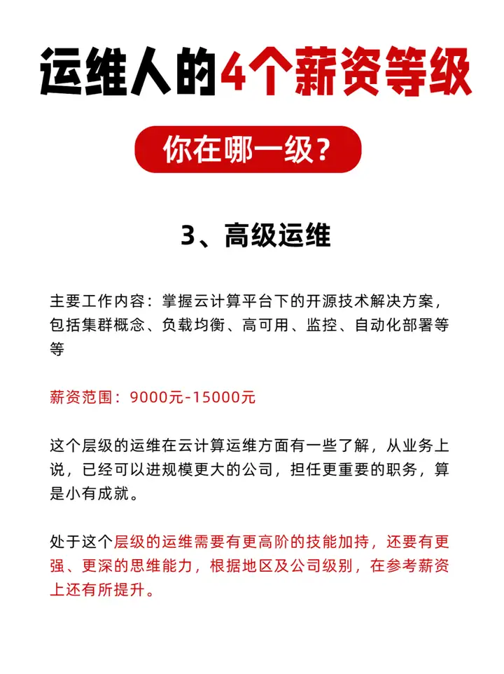 运维人4个薪资等级!敢不敢测测你在哪一级?(文末有福利)插图2 运维人4个薪资等级!敢不敢测测你在哪一级?(文末有福利)插图2