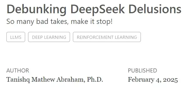 自有歪果仁为DeepSeek「辩经」：揭穿围绕DeepSeek的谣言