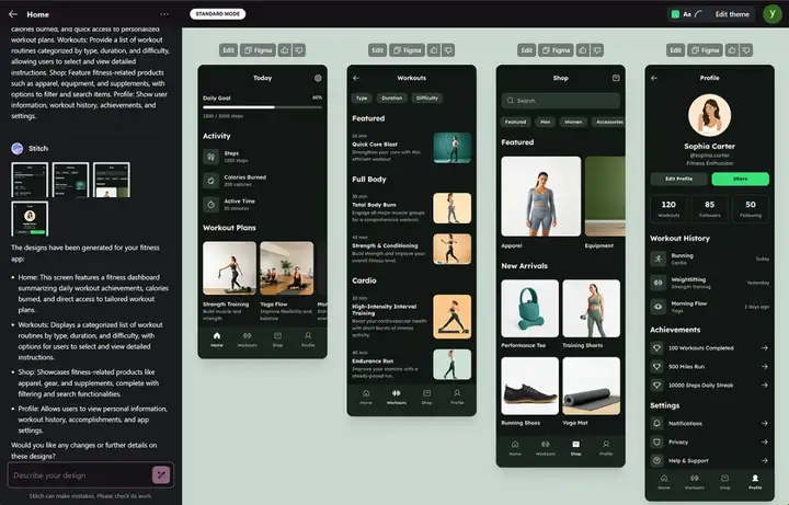 我测了Google Stitch：AI 直接出 UI 源文件，Figma 的压力不小了......