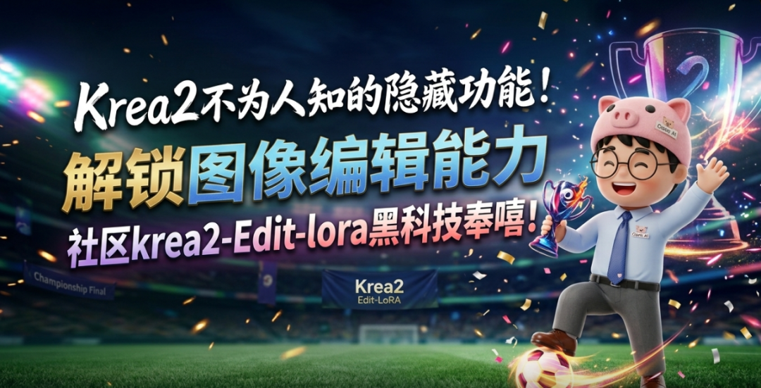 【closerAI ComfyUI】没人说的 Krea2 隐藏玩法！靠 Edit-LoRA 解锁图像编辑能力，社区krea2-Edit-lora黑科技！强！