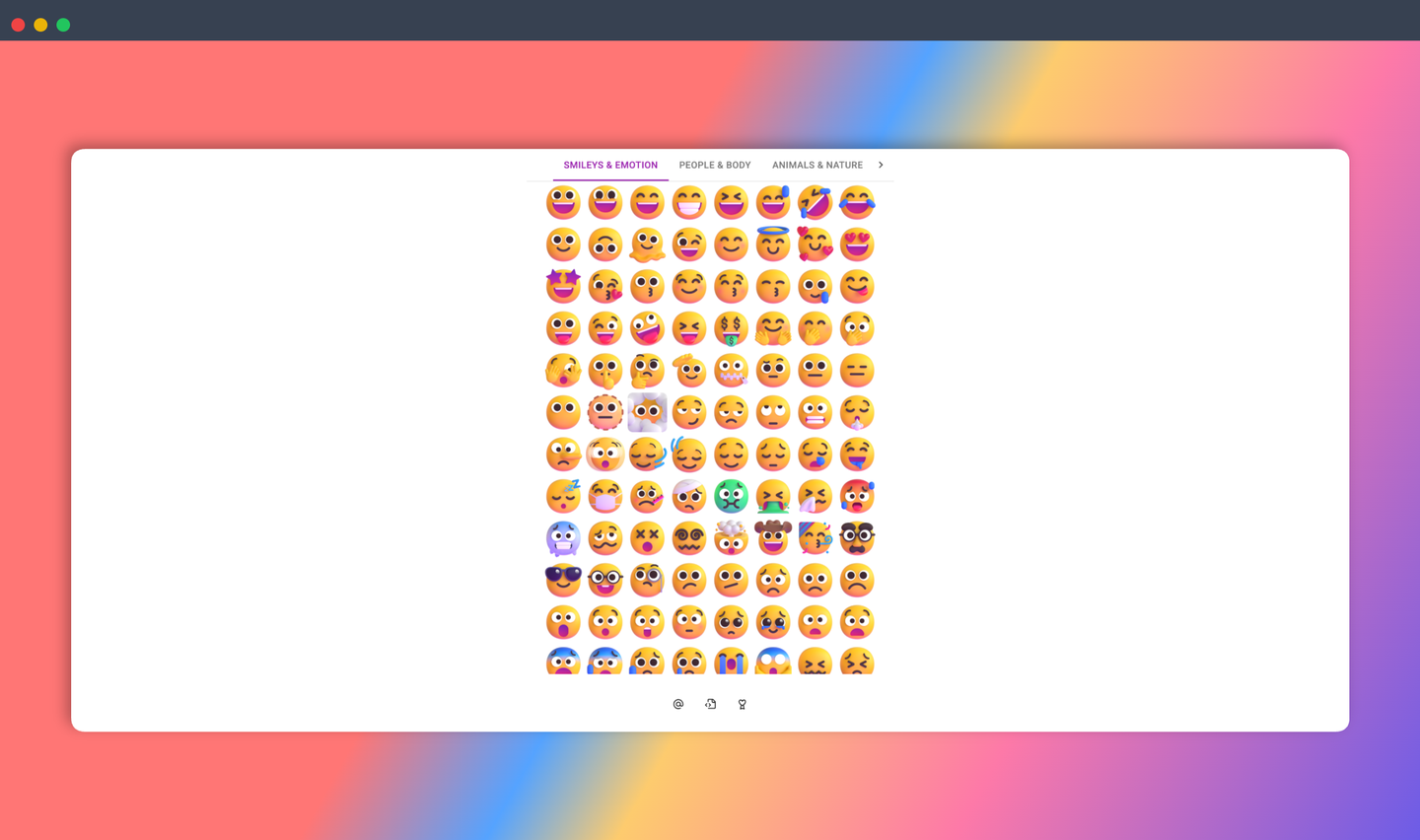 Fluent Emoji：微软官方开源的 emoji 库，颜值超高，风格统一，适合聊天、文档、演示文稿等场景