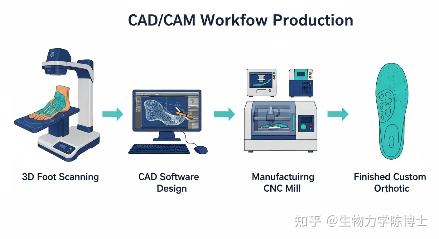 CNC数控铣削加工矫形鞋垫的示意图片